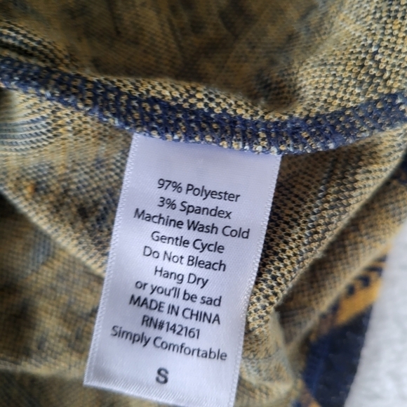 Lularoe Amalia Dress Zip Up Back Geometric Print Black and Golds Size Sm… - Picture 7 of 7